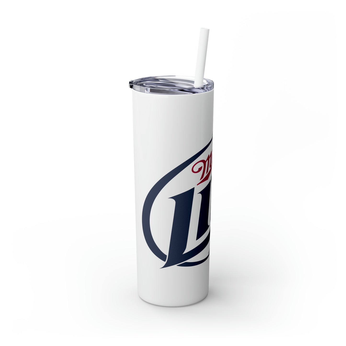 Miller Light Beer Skinny Tumbler with Straw, 20oz