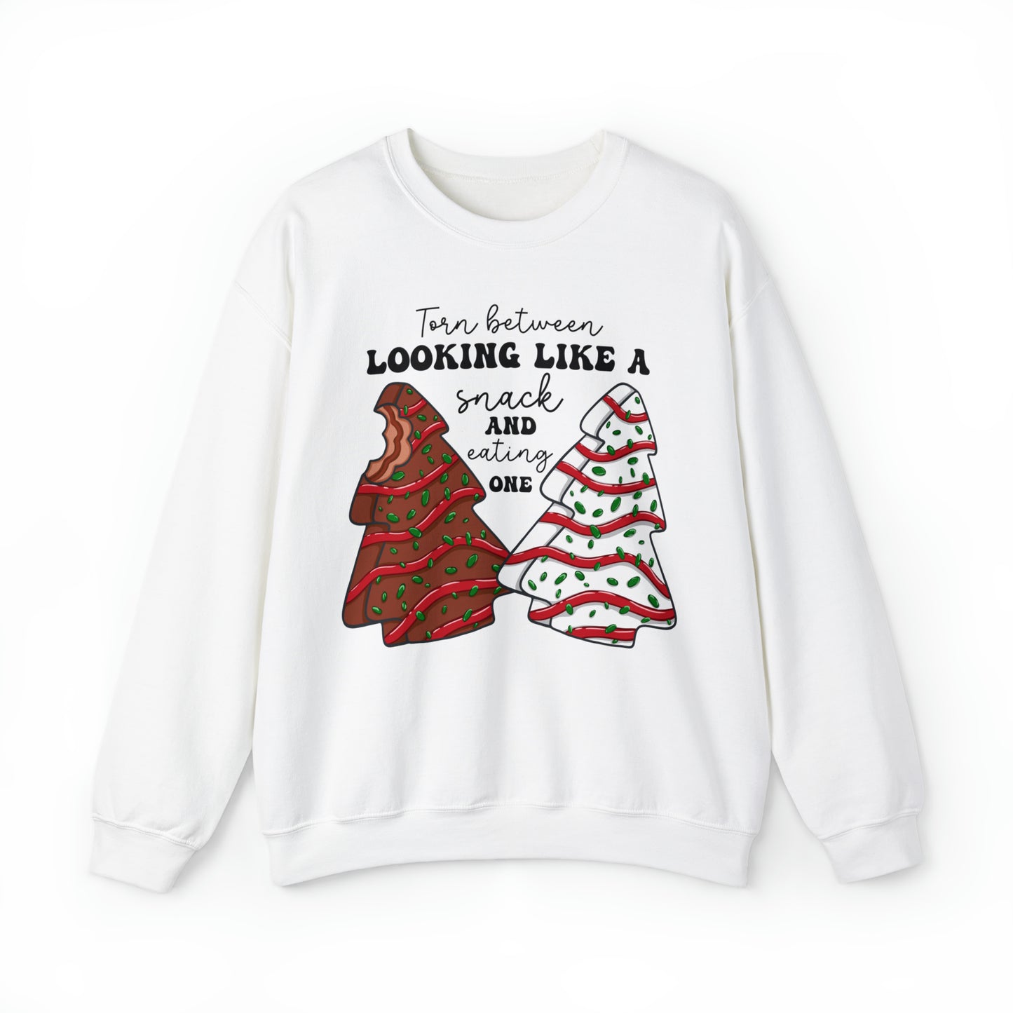 Looking Like A Snack Christmas Tree Cake Sweatshirt Unisex Heavy Blend™ Crewneck Sweatshirt