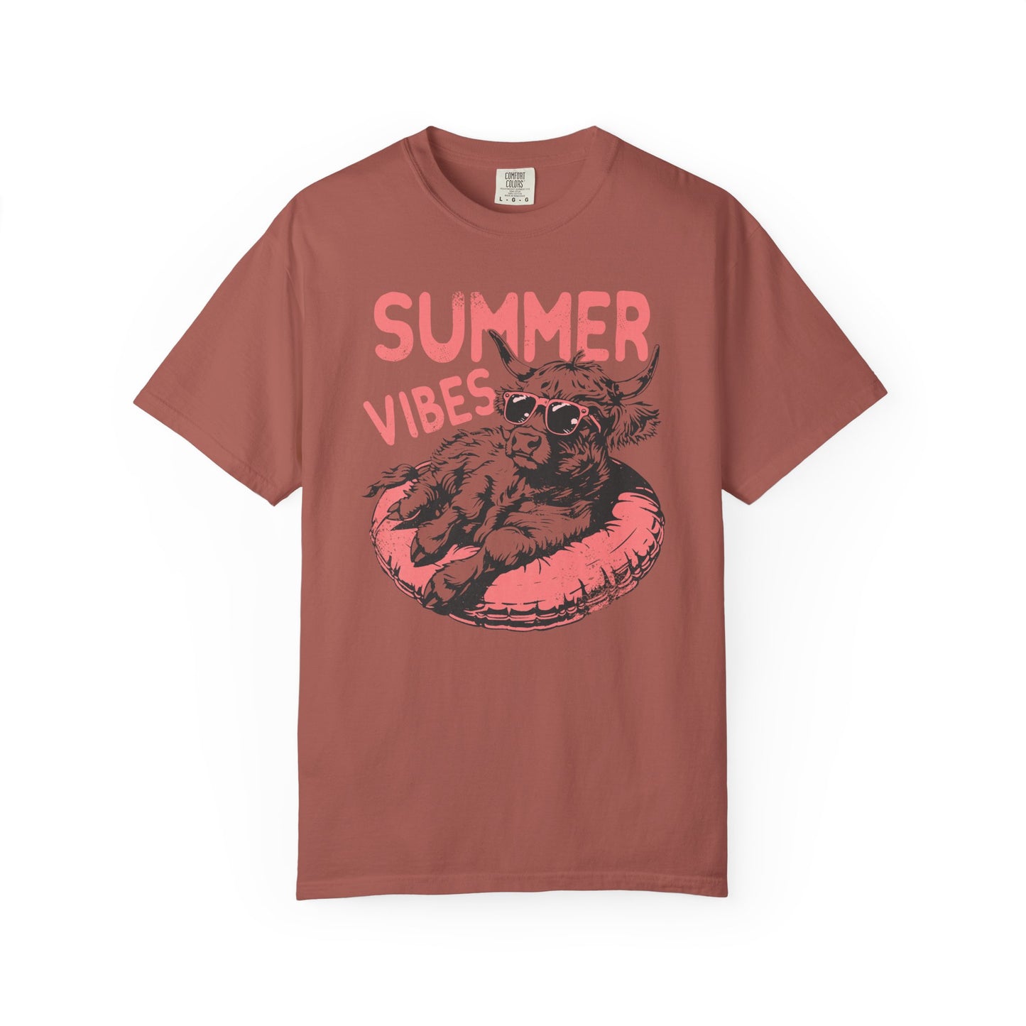 Summer Vibes Highland Cow Comfort Colors T-shirt