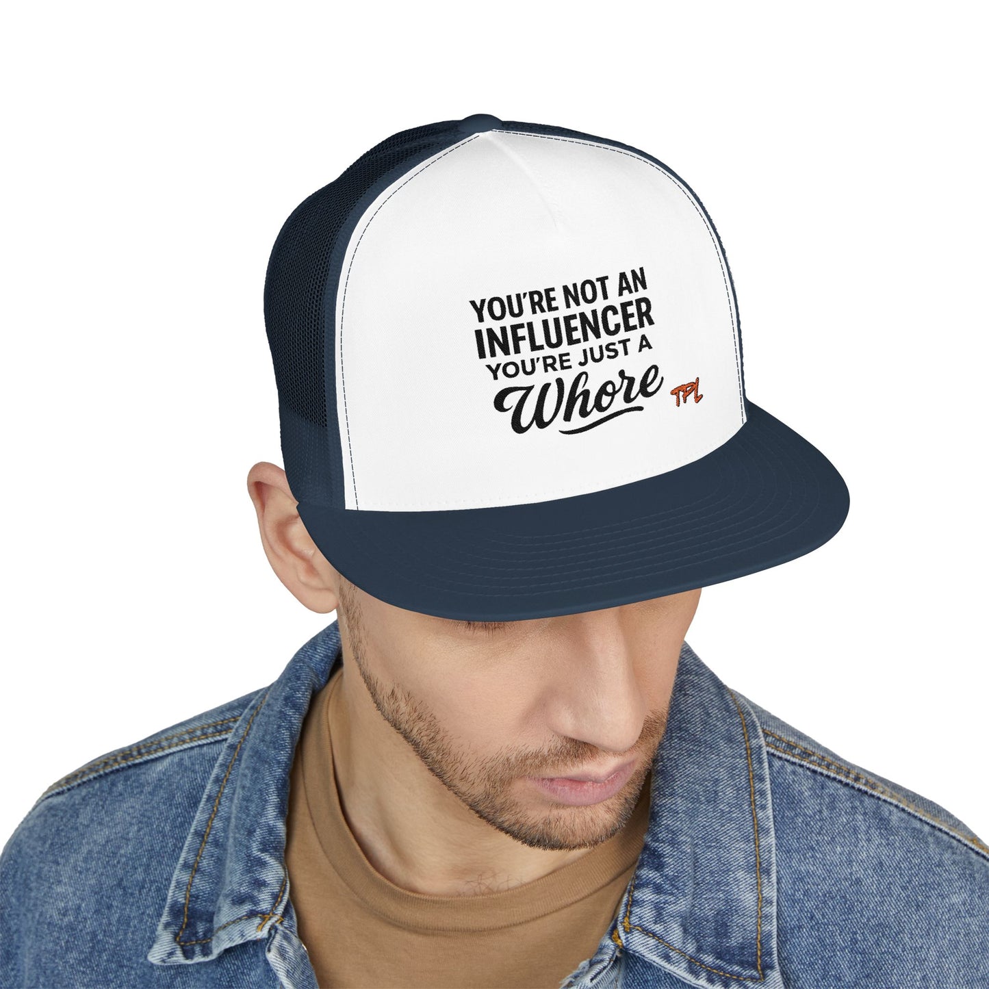 Not An Influencer 5 Panel Trucker Cap (Embroidery)