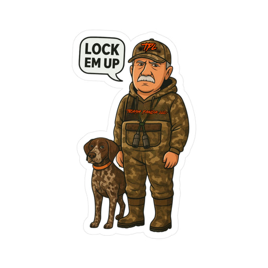 Lock Em Up Hunting Dog Kiss-Cut Vinyl Decals