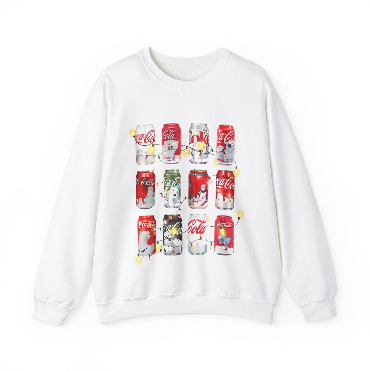 Christmas Light Polar Bear Coke Sweatshirt Unisex Heavy Blend™ Crewneck Sweatshirt