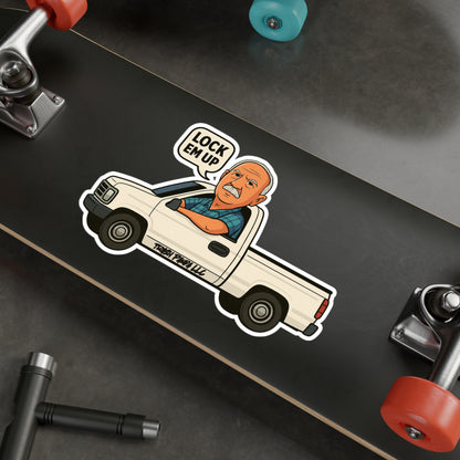 Angry Grandpa Lock Em Up Truck Vinyl Decal