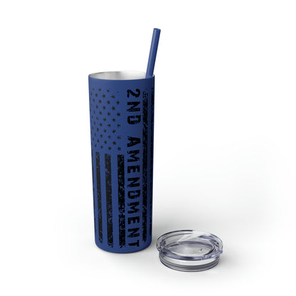 2A Flag Skinny Tumbler with Straw, 20oz