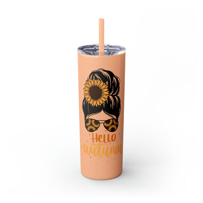 Hello Autumn Skinny Tumbler with Straw, 20oz