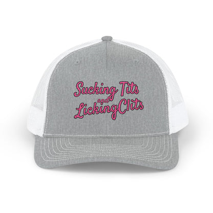 Sucking Ts and Licking Cs (Pink Thread) Richardson 112 Snapback Trucker Cap