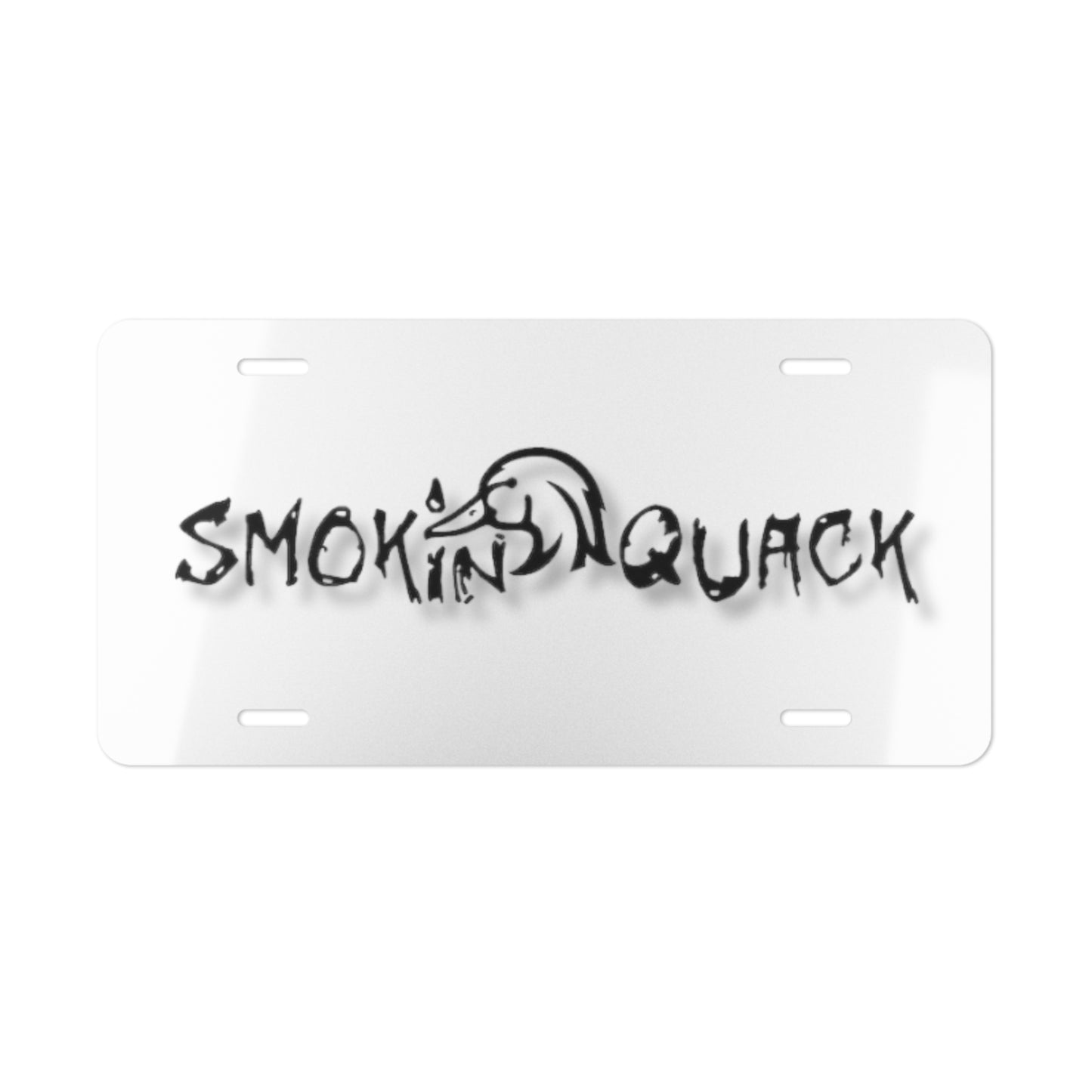 Smokin' Quack White Vanity Plate