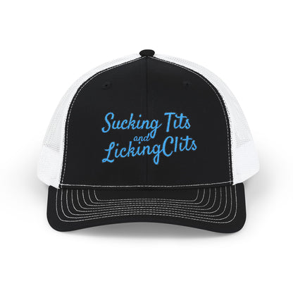 Sucking Ts and Licking Cs (Blue Thread) Richardson 112 Snapback Trucker Cap