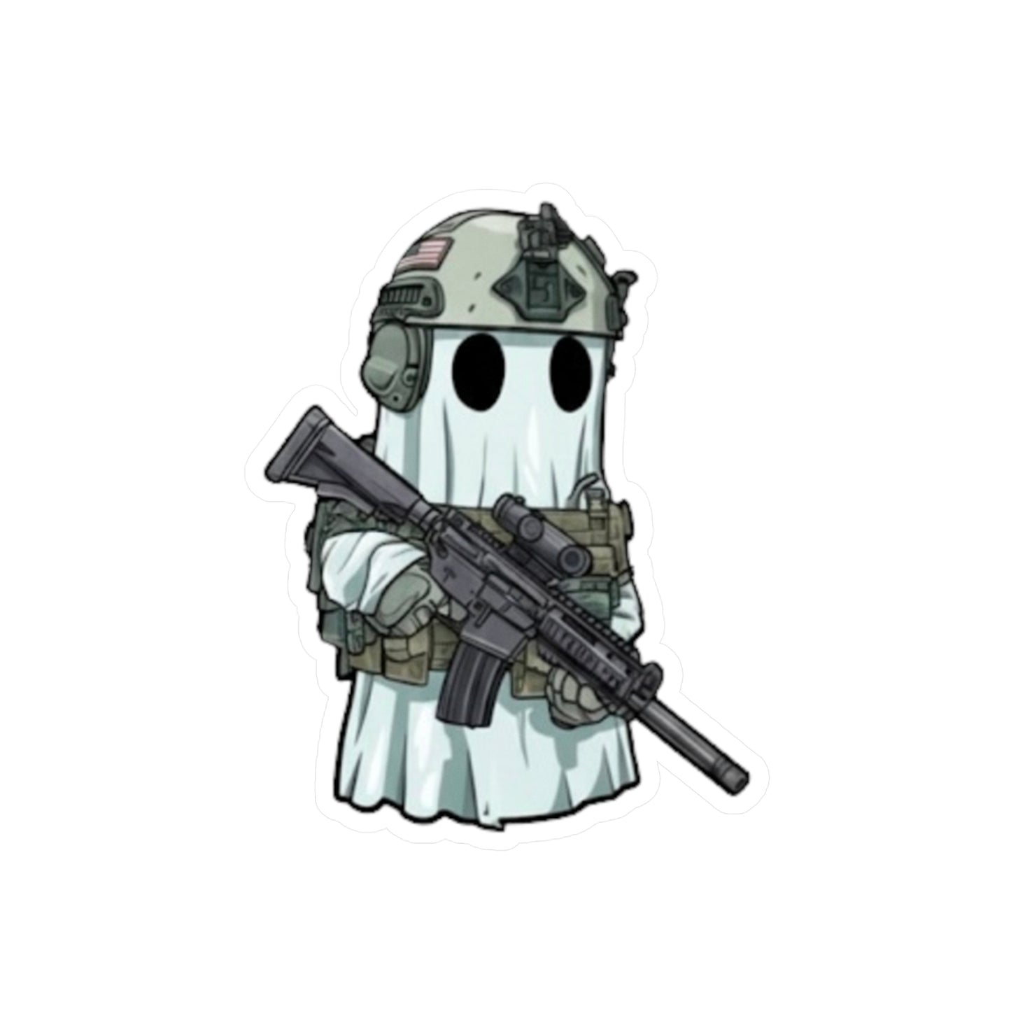 Cartoon Ghost - Tactical Gear Vinyl Decals