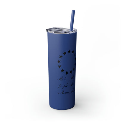 2A Betsy Flag Skinny Tumbler with Straw, 20oz