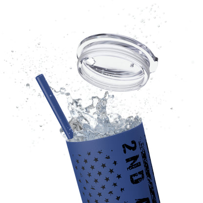 2A Flag Skinny Tumbler with Straw, 20oz