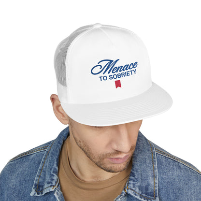 Menace To Sobriety 5 Panel Trucker Cap (Embroidery)