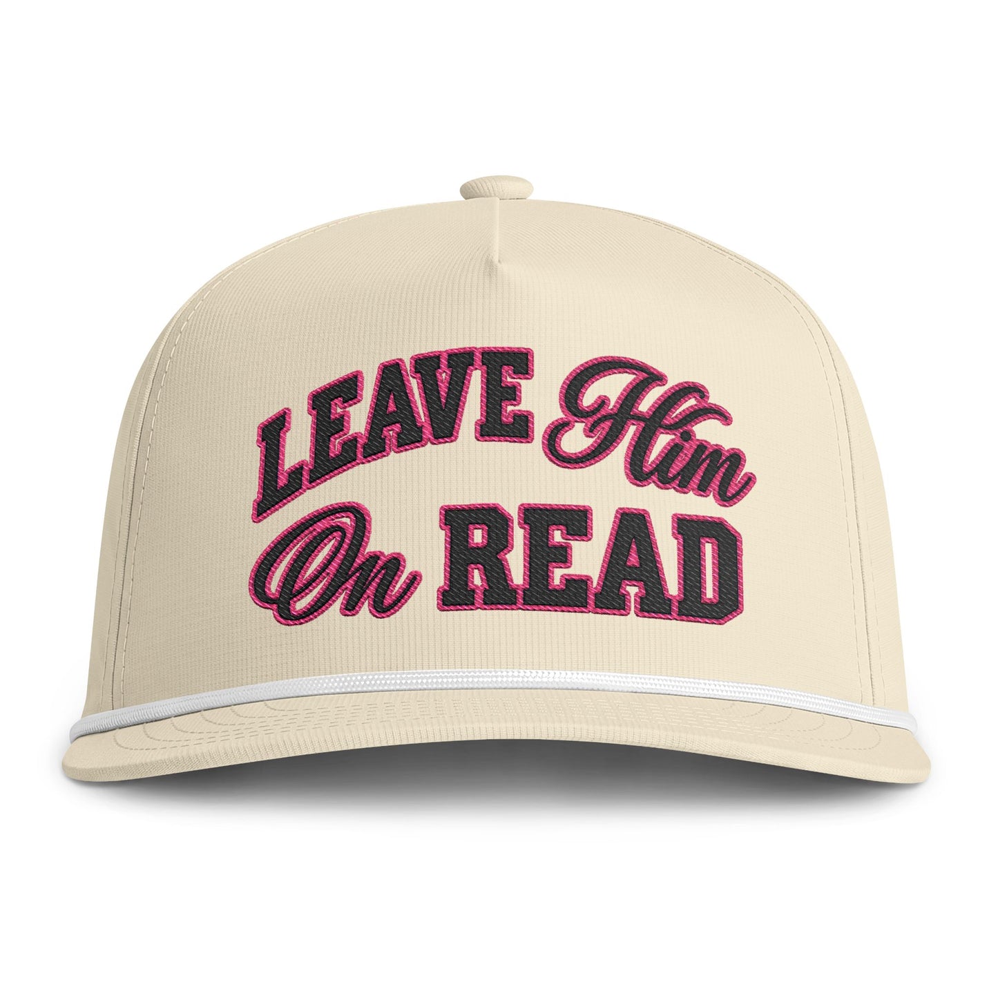 Leave Him On Read Sunwashed Rope Cap (Embroidery)