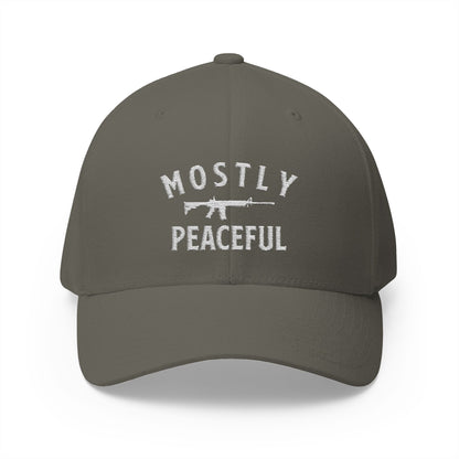 Mostly Peaceful Embroidered FlexFit Hat