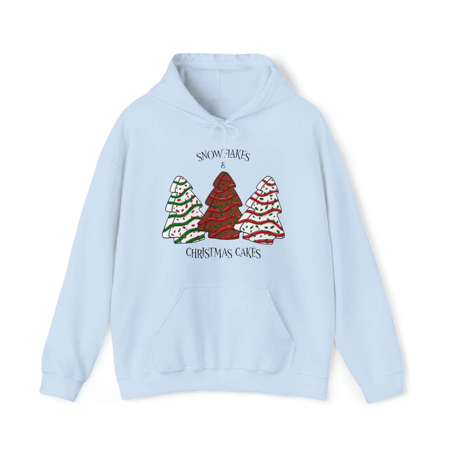 Snowflakes & Christmas Tree Cake Unisex Heavy Blend™ Hooded Sweatshirt