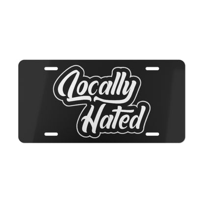 Locally Hated Black Vanity Plate
