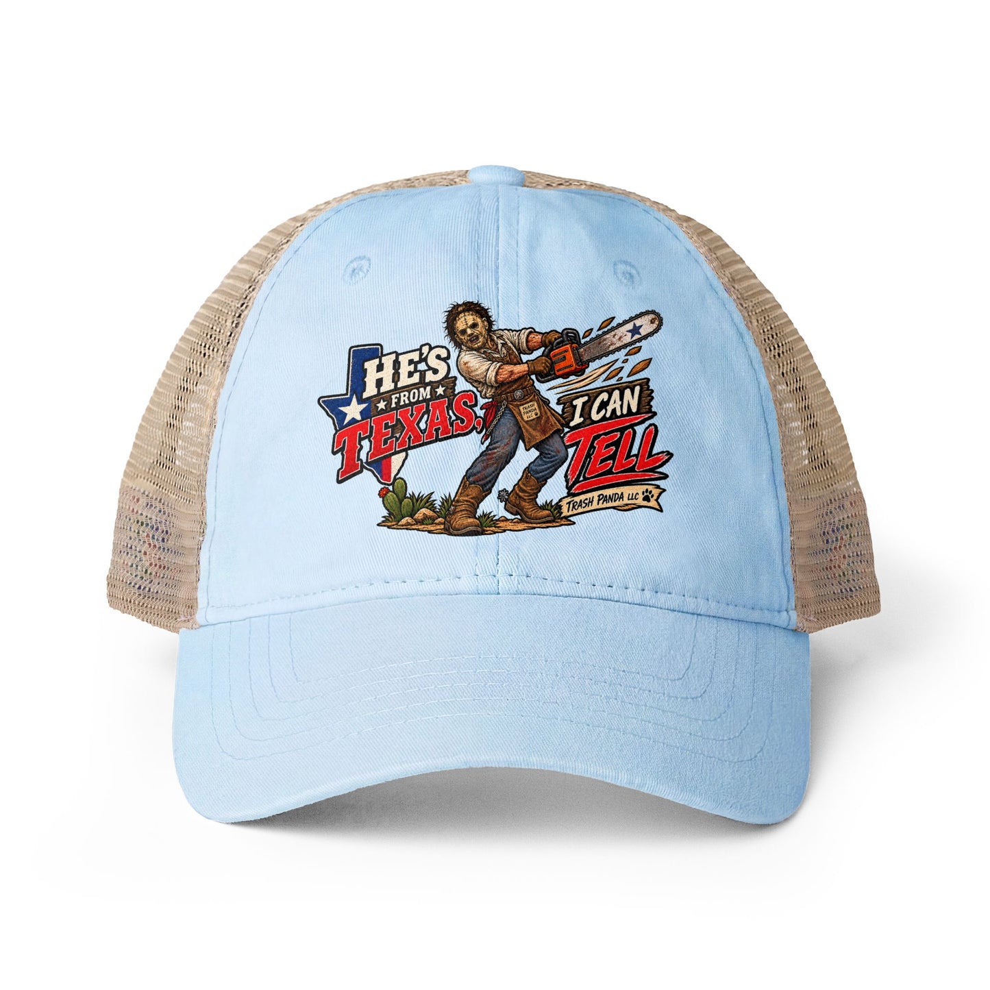 He's From Texas Women's Washed Mesh-Back Ponytail Cap