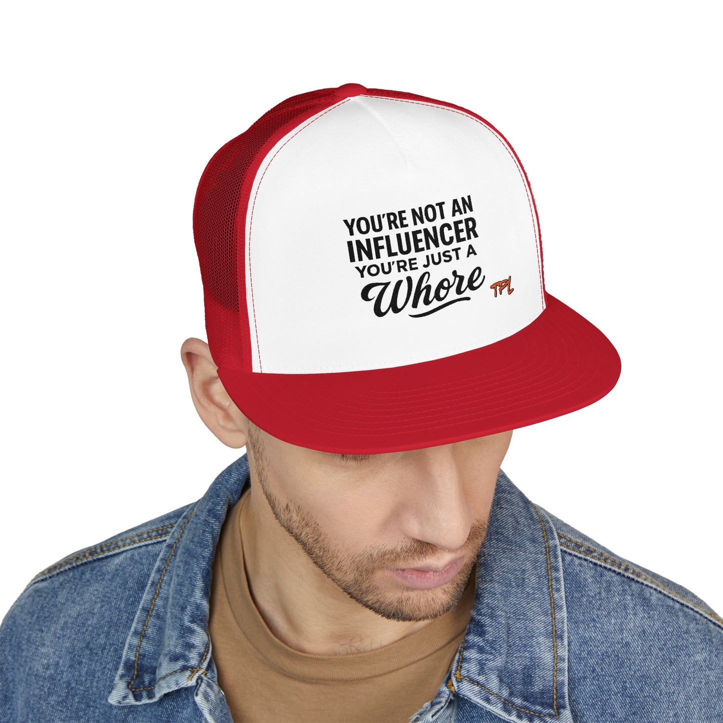 Not An Influencer 5 Panel Trucker Cap (Embroidery)