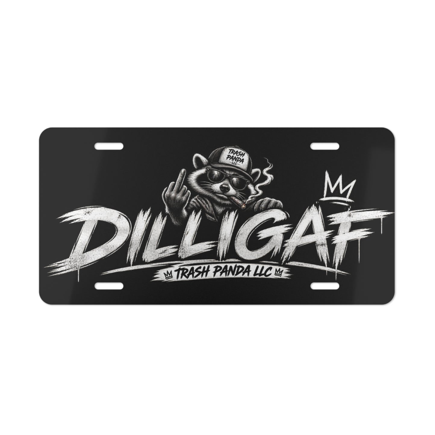 DILLIGAF Black Vanity Plate