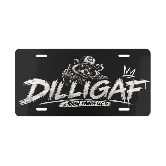 DILLIGAF Black Vanity Plate