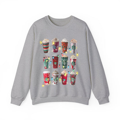 Starbucks Christmas Lights Sweatshirt Unisex Heavy Blend™ Crewneck Sweatshirt