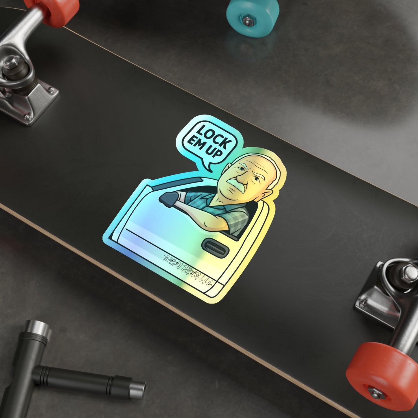 Lock Em Up Holographic Die-cut Stickers