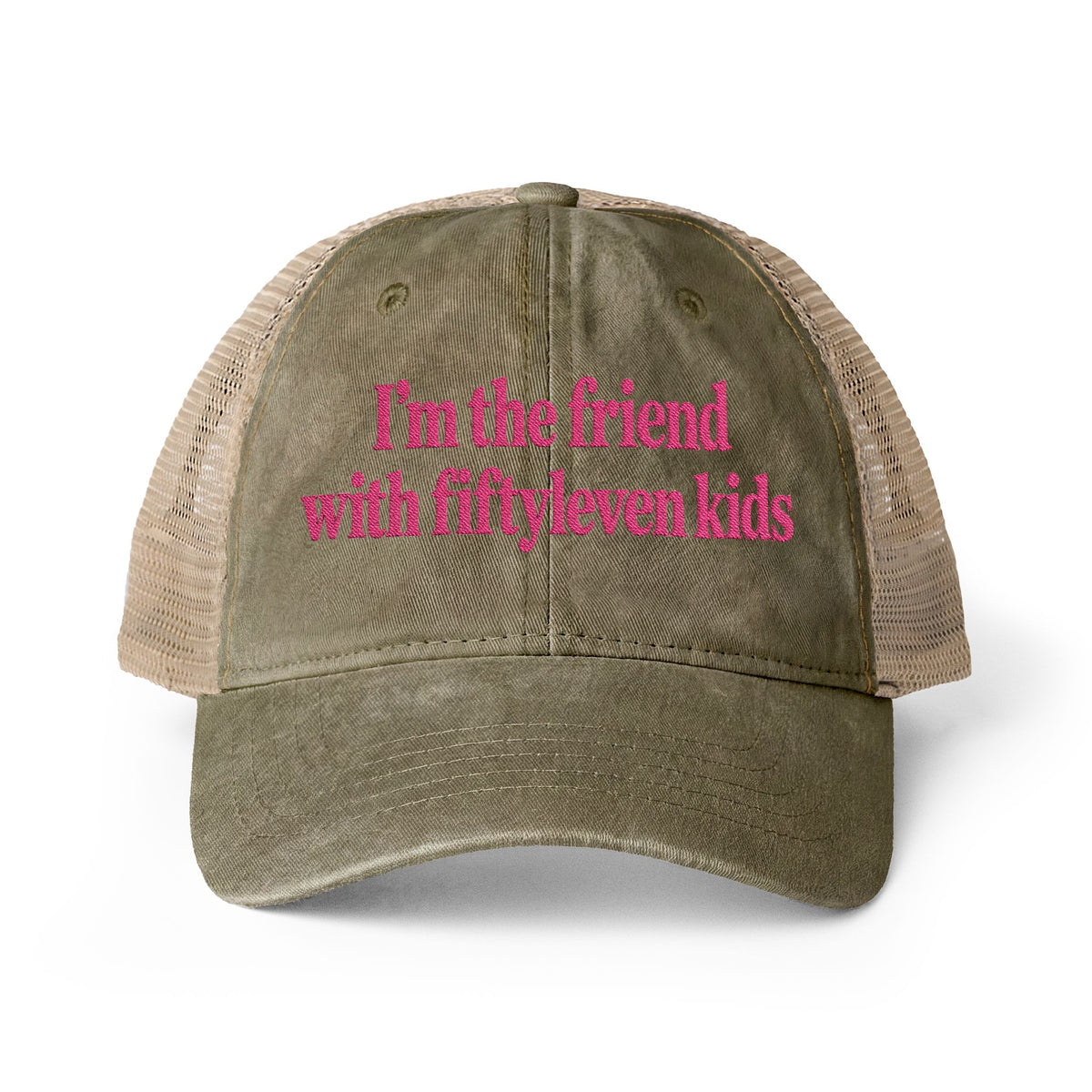 Fiftyleven Kids Women's Washed Mesh-Back Cap (Embroidery)