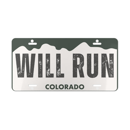 Will Run CO Vanity Plate