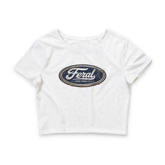 Feral Blue Oval Women’s Poly-Cotton Crop Tee