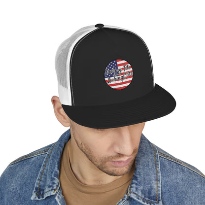 Sucking Ts and Licking Cs 4th of July Panel Trucker Cap (Embroidery)