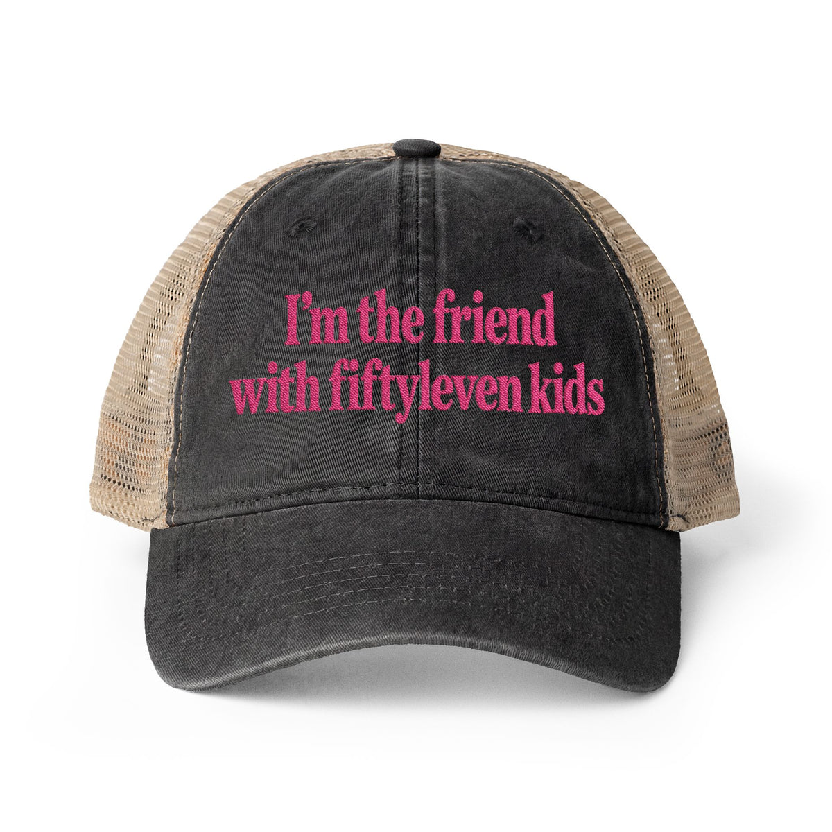 Fiftyleven Kids Women's Washed Mesh-Back Cap (Embroidery)