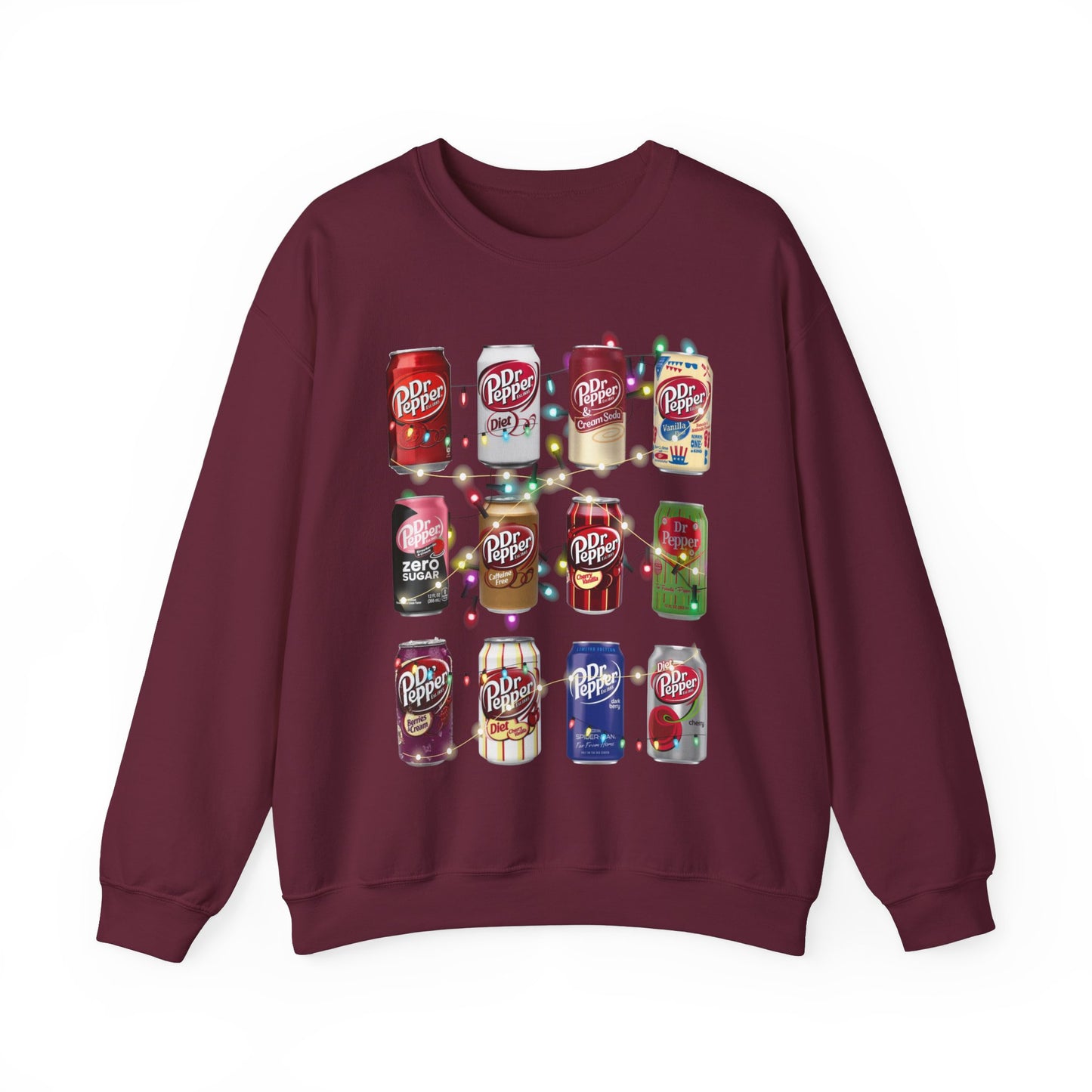 Dr Pepper Christmas Lights Sweatshirt Unisex Heavy Blend™ Crewneck Sweatshirt