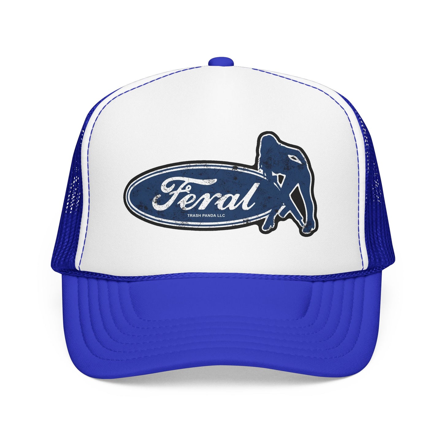 Feral Blue Oval Foam Trucker Hat (Printed)