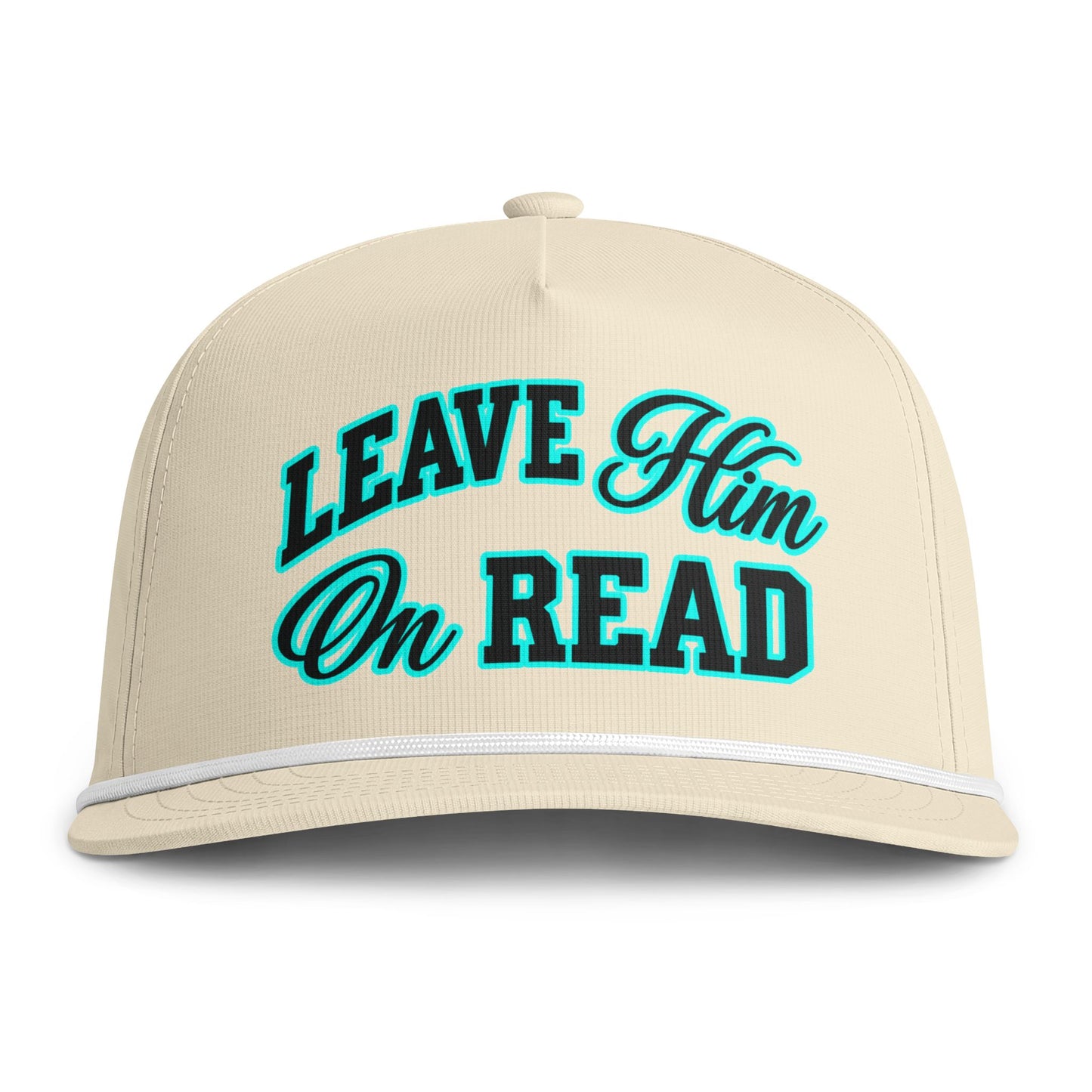 Leave Him On Read Sunwashed Rope Cap (Printed)