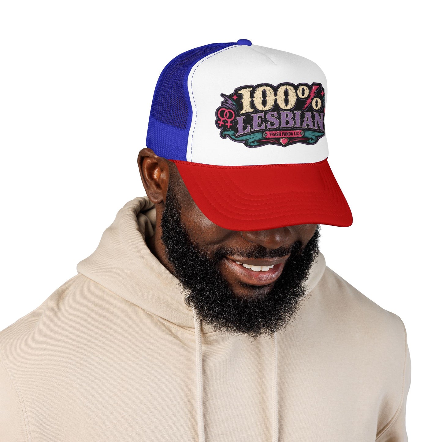 100% Lesbian Foam Trucker Hat (Printed)
