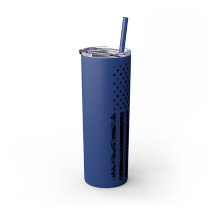 2A Flag Skinny Tumbler with Straw, 20oz