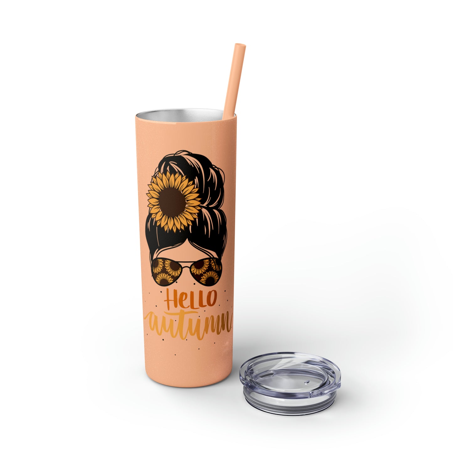 Hello Autumn Skinny Tumbler with Straw, 20oz