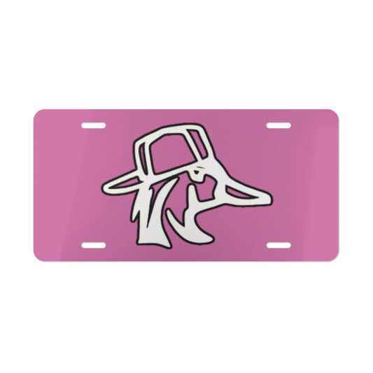 Backward Hat Duck Pink Vanity Plate