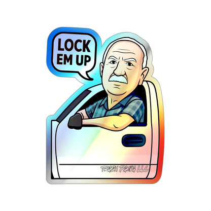Lock Em Up Holographic Die-cut Stickers
