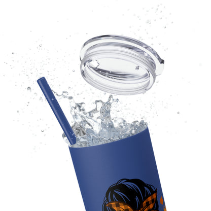 Autumn Mom Skinny Tumbler with Straw, 20oz