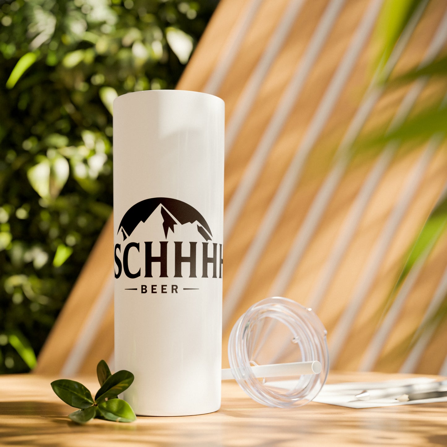 BUSCHHHHH Logo Skinny Tumbler with Straw, 20oz