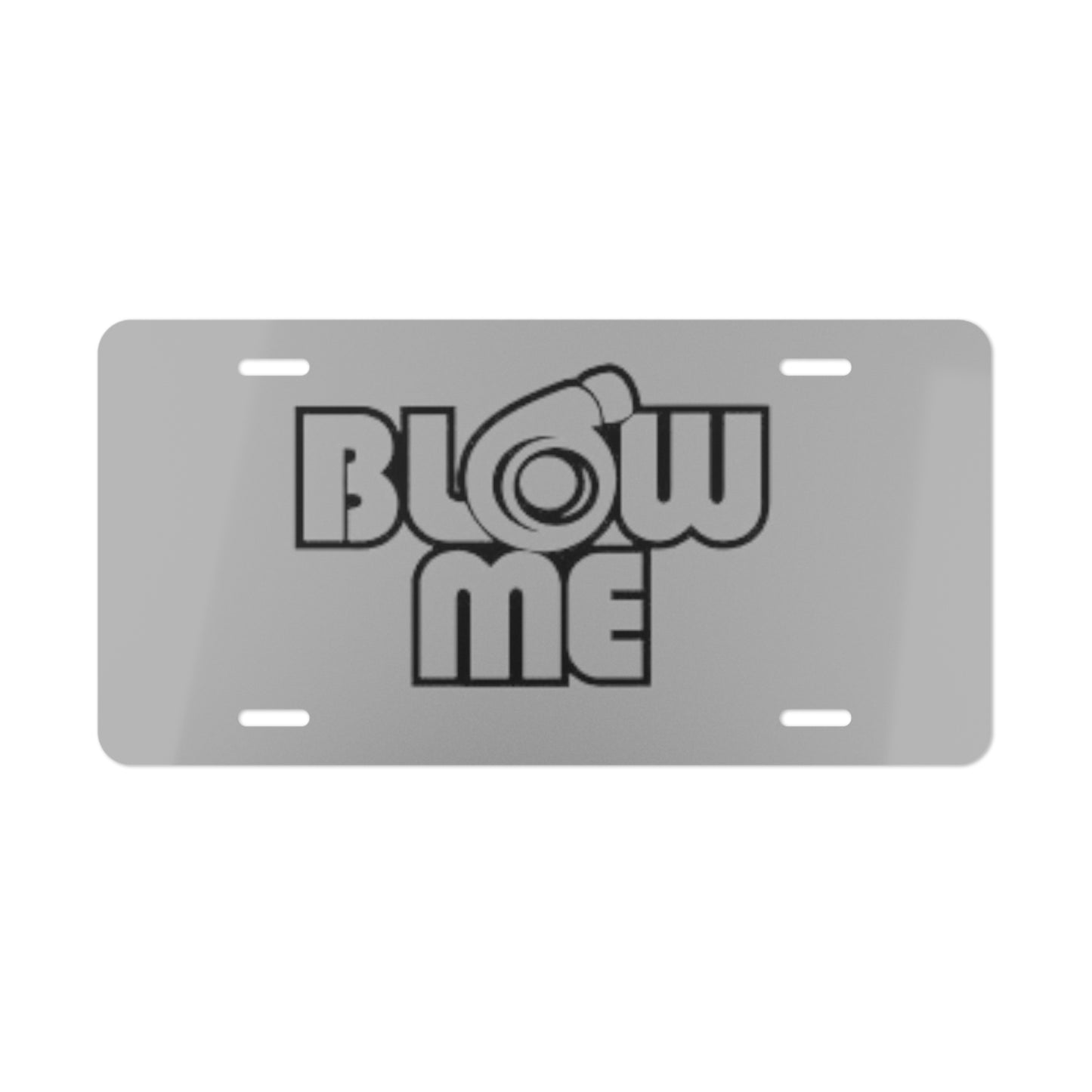 Blow Me Grey Vanity Plate