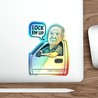 Lock Em Up Holographic Die-cut Stickers
