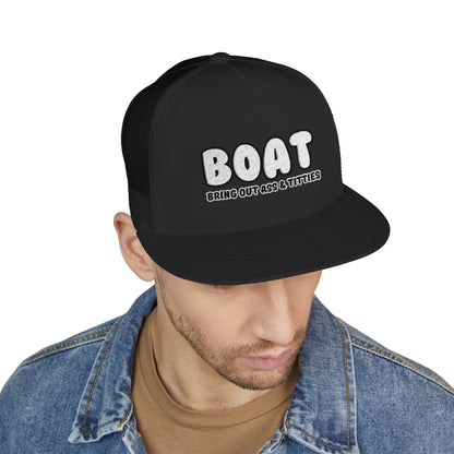 BOAT 5 Panel Trucker Cap (Embroidery)