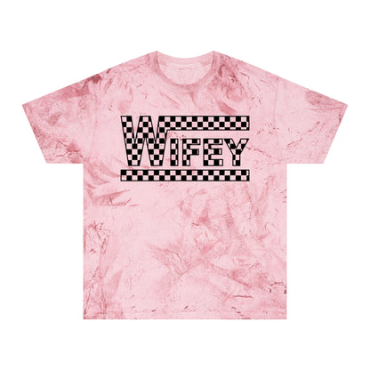 Checkered Wifey Comfort Colors Unisex Color Blast T-Shirt