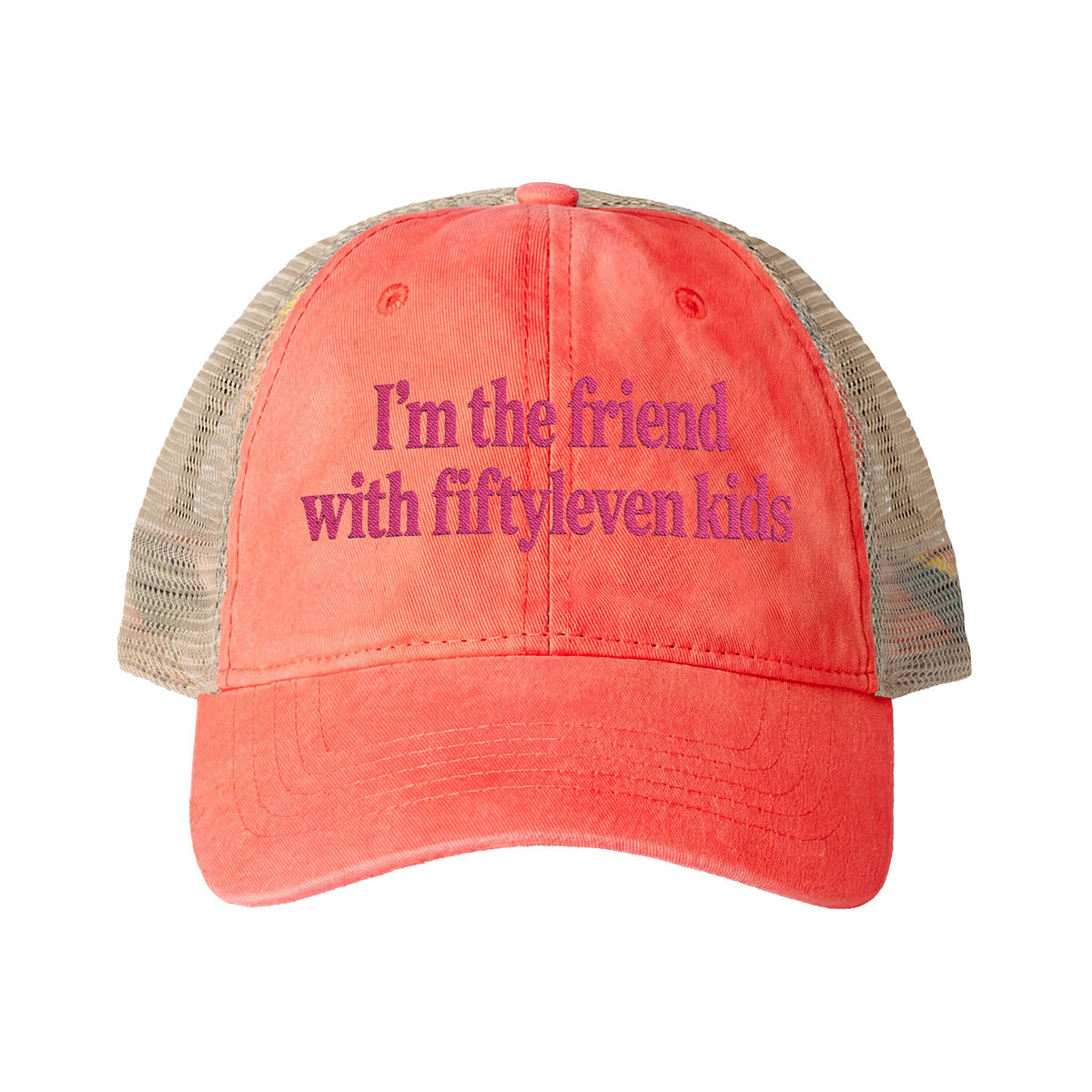 Fiftyleven Kids Women's Washed Mesh-Back Cap (Embroidery)