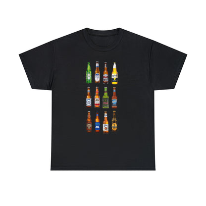 Beer Bottles Unisex Heavy Cotton Tee