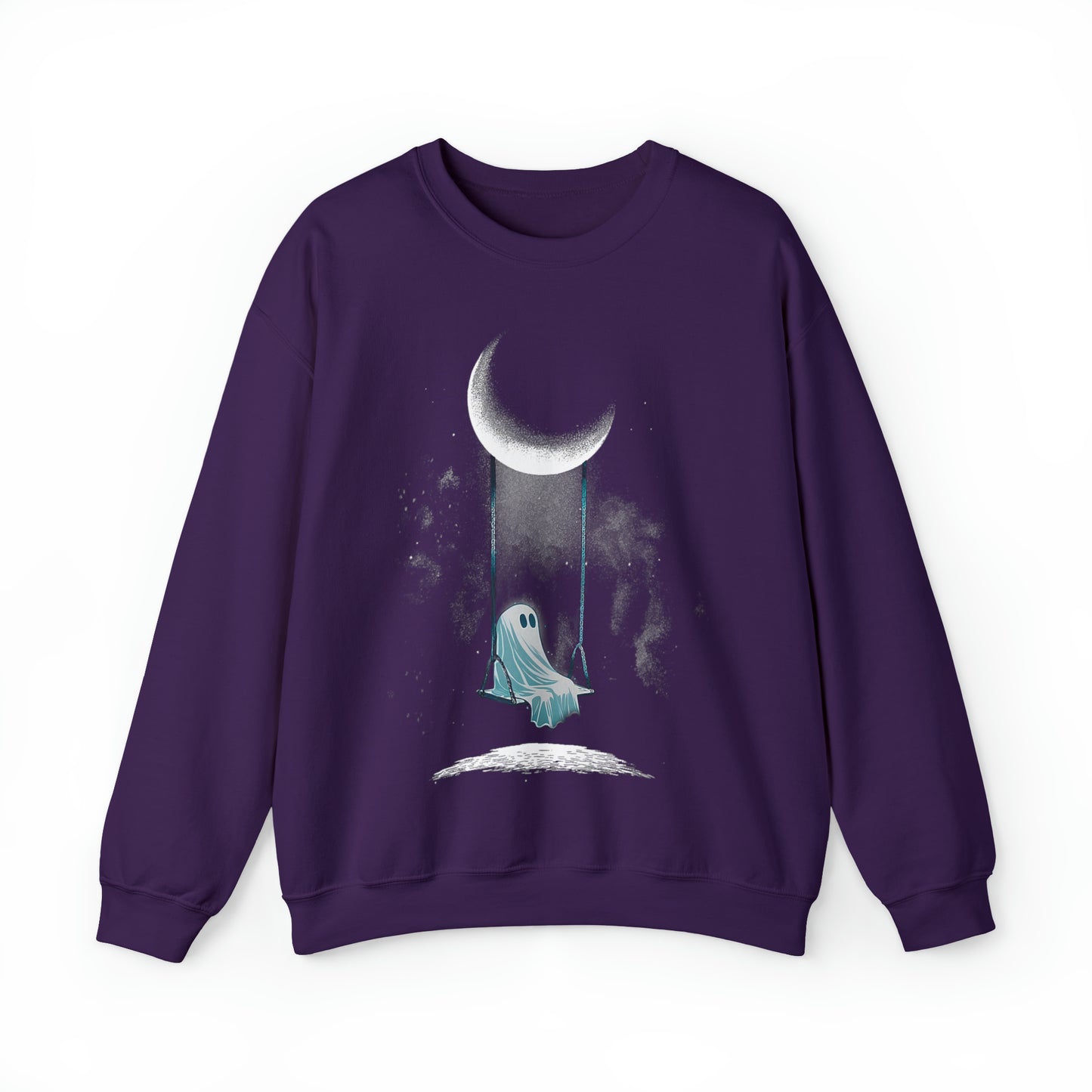 Ghost Swinging Under Moon Unisex Heavy Blend™ Crewneck Sweatshirt