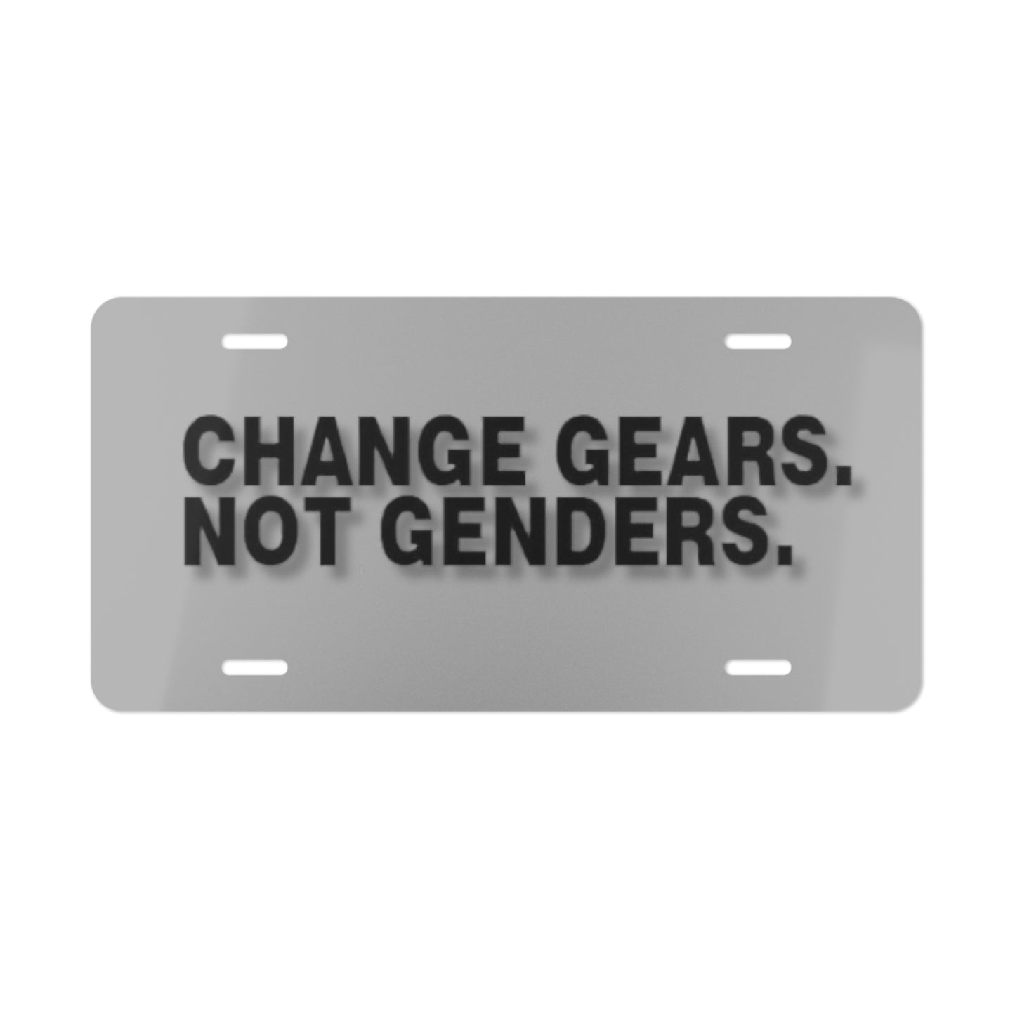 Change Gears Grey Vanity Plate