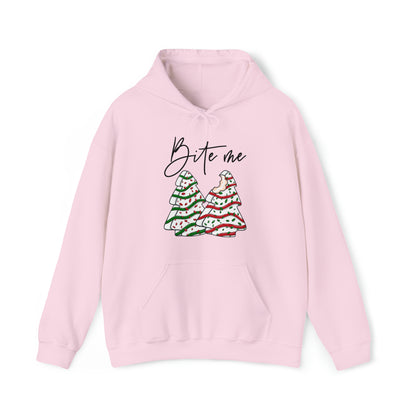 Bite Me Christmas Tree Cake Unisex Heavy Blend™ Hooded Sweatshirt